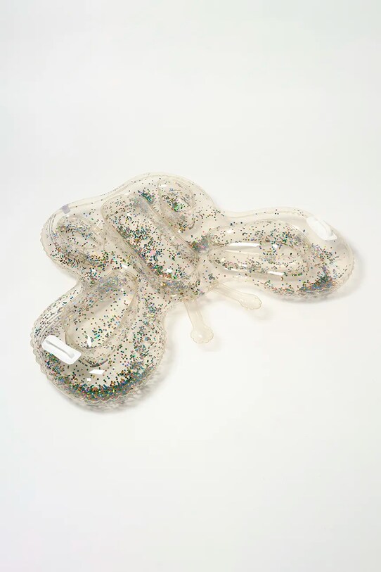Лайфстайл Детски надуваем дюшек за плуване SunnyLife Butterfly Cotton Candy Glitter S51KLOGL прозрачен