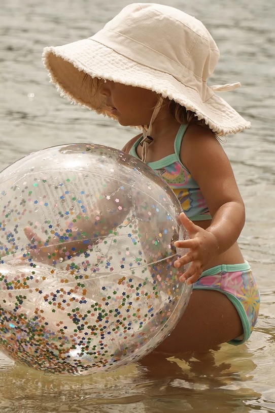 BIMBA SunnyLife palla da spiaggia Cotton Candy Glitter S51BBBPK transparente