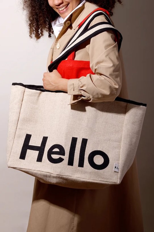 Lifestyle Design Letters torba bawełniana Hello 10502003NABLAHELLO beżowy