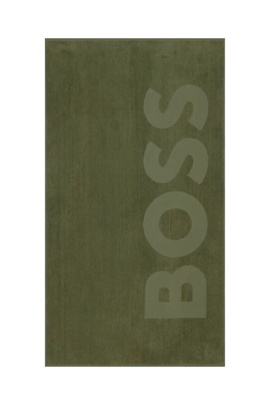 Bavlnený plážový uterák BOSS ZUMA Olive 100 x 180 cm zelená 1050089