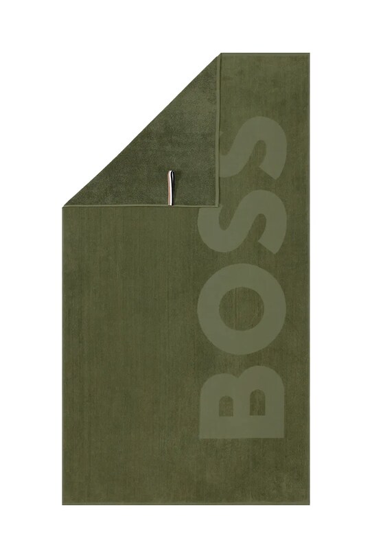 Bavlnený plážový uterák BOSS ZUMA Olive 100 x 180 cm 1050089 zelená AA00