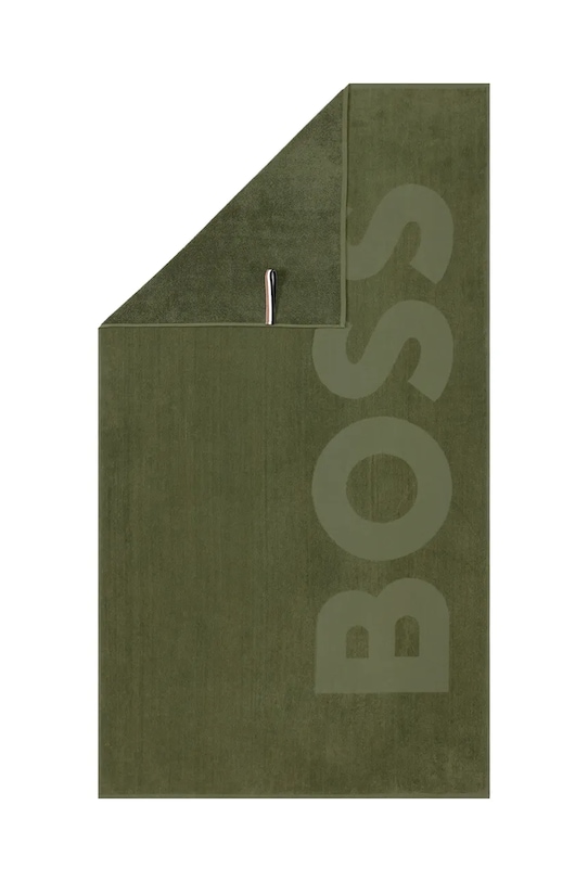 BOSS ręcznik plażowy bawełniany ZUMA Olive 100 x 180 cm 1050089 zielony AA00