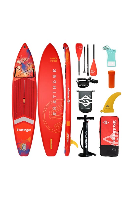 Skatinger deska do pływania z akcesoriami SUP Interstellar Red 350 x 81 x 15 cm (11'6') pomarańczowy WH224