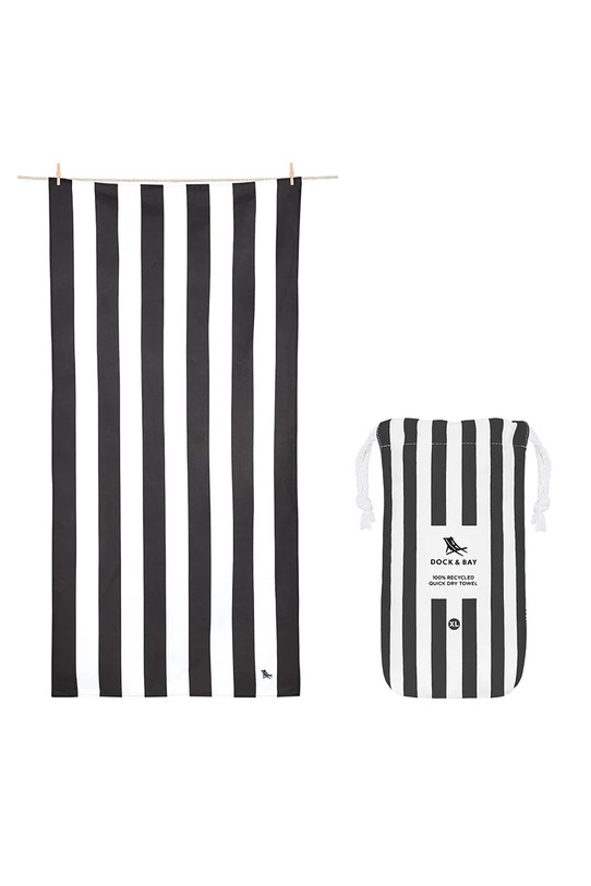 Dock & Bay ręcznik plażowy szybkoschnący Kamari Charcoal 200 x 90 cm czarny TOWLB.CAB.XL.BLACK.R