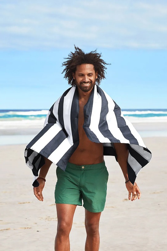 Πετσέτα παραλίας που στεγνώνει γρήγορα Dock & Bay Kamari Charcoal 200 x 90 cm μαύρο TOWLB.CAB.XL.BLACK.R