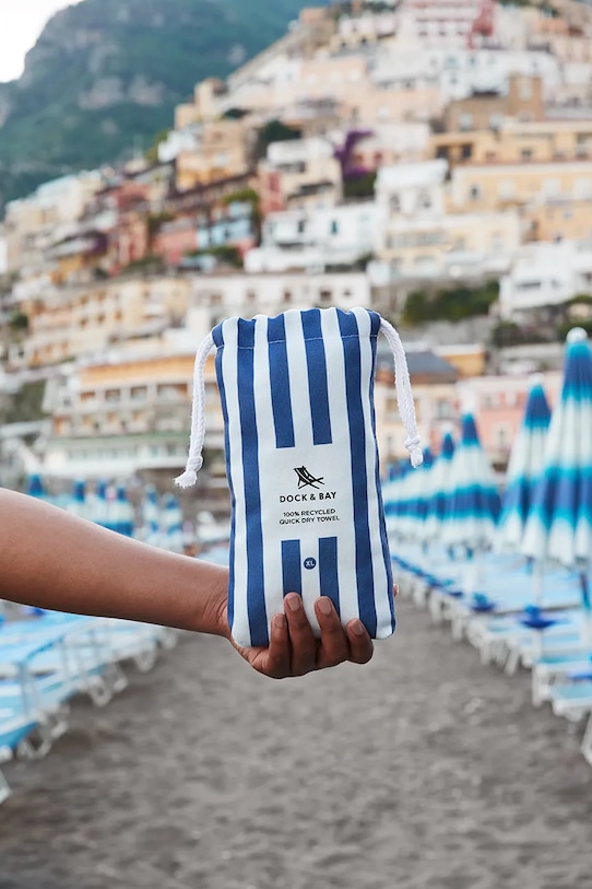 Πετσέτα παραλίας που στεγνώνει γρήγορα Dock & Bay Whitsunday Blue 200 x 90 cm σκούρο μπλε TOWLB.CAB.XL.NAVY.R