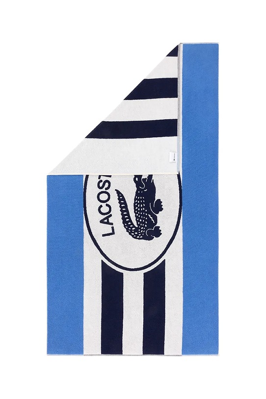 Lacoste ręcznik plażowy bawełniany L BADGE Marine 90 x 160 cm 1055650 niebieski AA00