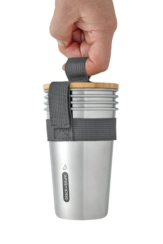 Black and Blum zestaw kubków na biwak z uchwytem 500 ml OL.CUP001 szary