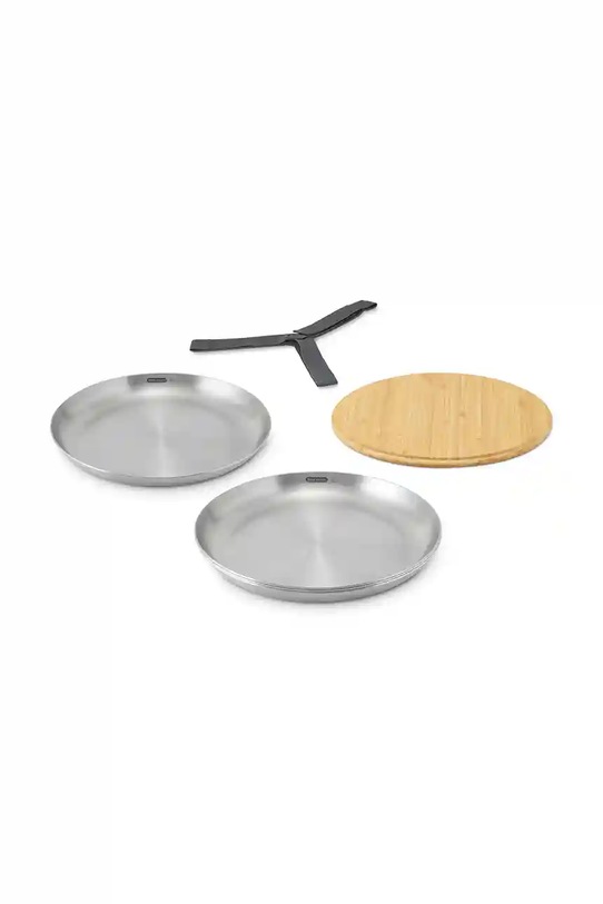 Black and Blum zestaw talerzy piknikowych z pokrywką i uchwytem 25 cm 4-pack OL.PLATE001 szary AA00
