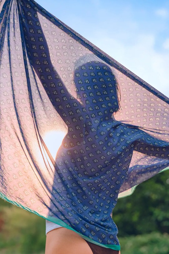 Olivier Desforges pareo bawełniane CAPBRUN Outremer 100 x 80 cm 1068990