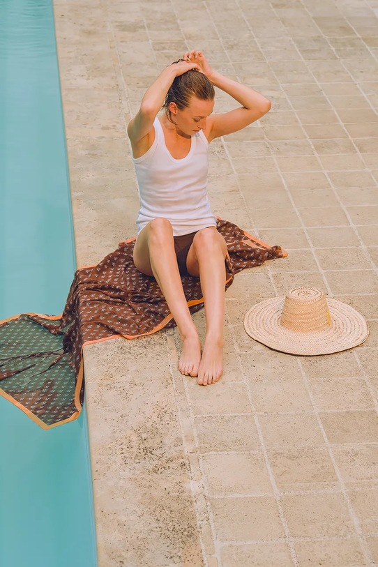 Olivier Desforges pareo bawełniane CAPBRUN Sienne 100 x 80 cm 1068991 brązowy