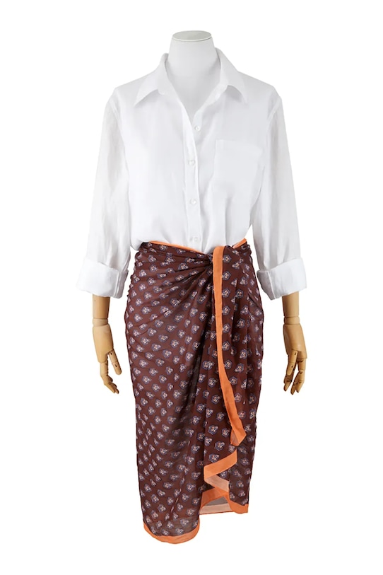 Olivier Desforges pareo bawełniane CAPBRUN Sienne 100 x 80 cm brązowy 1068991