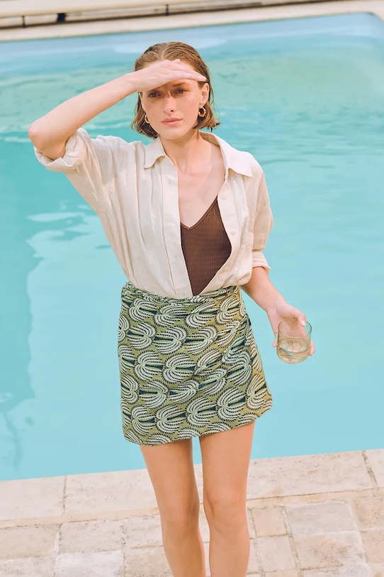 Olivier Desforges pareo bawełniane HYERES Absinthe 100 x 80 cm 1068994 zielony