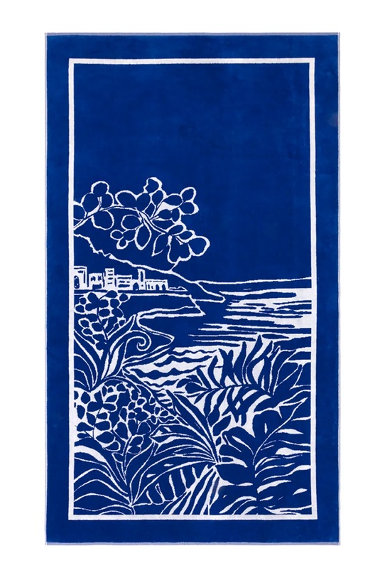 Olivier Desforges ręcznik plażowy z materiału tekstylnego RIVIERA Navire 90 x 160 cm granatowy 1062936
