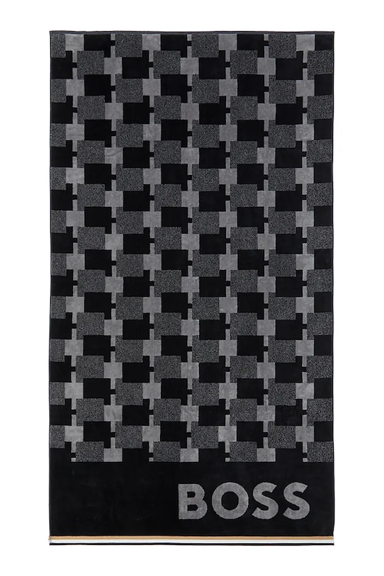 BOSS prosop de plajă din bumbac CUBO 90 x 160 cm negru 1063391