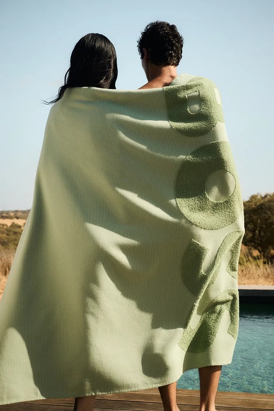 BOSS ręcznik plażowy bawełniany JOA Palm 140 x 180 cm zielony 1068954