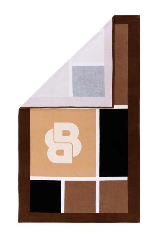 BOSS ręcznik plażowy bawełniany OSCAR Camel 100 x 170 cm 1069009 brązowy AA00