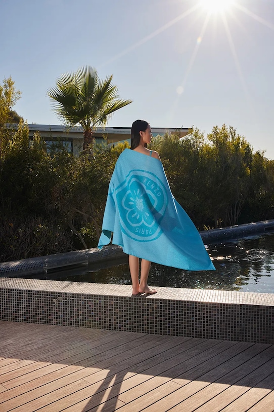 Lifestyle Kenzo prosop de plajă din bumbac KHEART Turquoise 90 x 160 cm 1063059 albastru