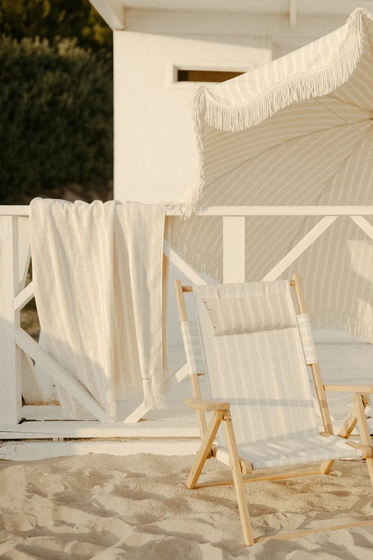 Business & Pleasure Co. ręcznik plażowy bawełniany 86 x 168 cm BPA.TWL.MON.NAT beżowy