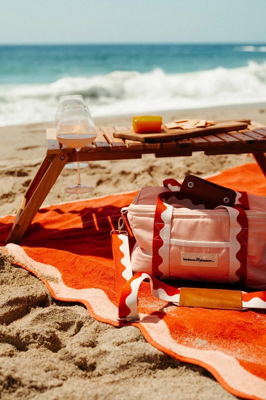 Business & Pleasure Co. koc piknikowy bawełniany 173 x 173 cm BPA.BKT.RIV.PNK