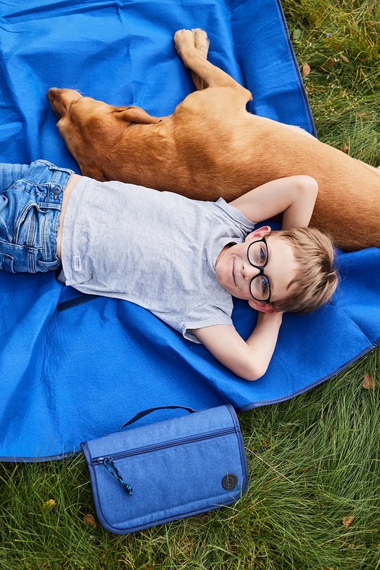 Sagaform koc piknikowy z tworzywa sztucznego 130 x 170 cm 5018387 niebieski