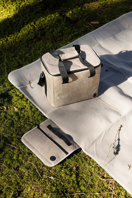 Sagaform koc piknikowy z materiału tekstylnego 130 x 170 cm beżowy 5018591