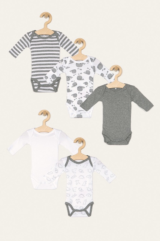 Name it - Body pre bábätká 50-98 cm (5 pak) sivá 13178112