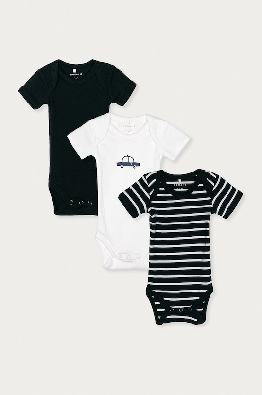 Name it - Body niemowlęce 50-98 cm (3-pack) wzorzyste granatowy 13183428