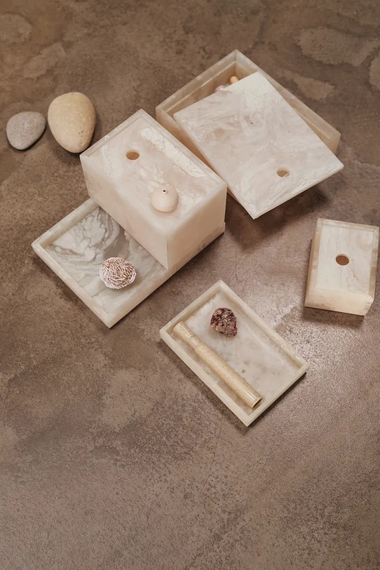Salon i sypialnia ferm LIVING pojemnik do przechowywania Mist Box 1104269968 beżowy