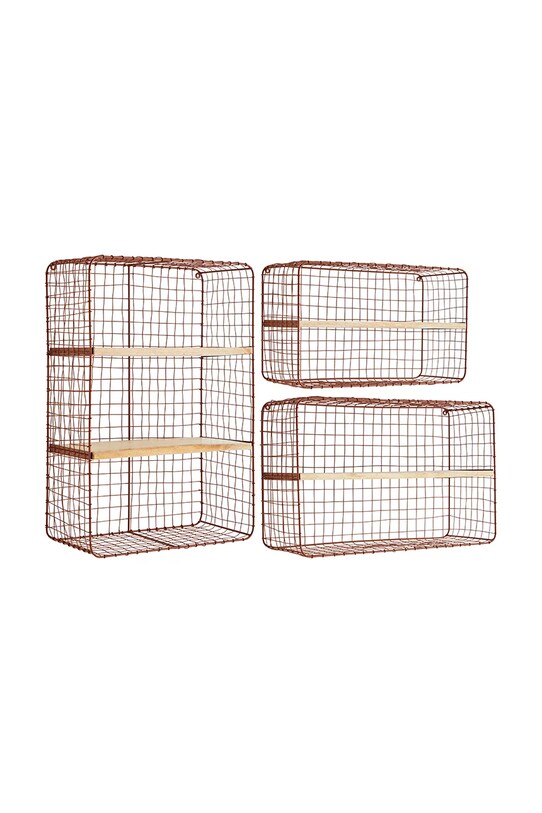 Madam Stoltz półka ścienna 3-pack czerwony 35870CPR