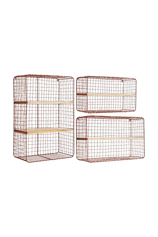Madam Stoltz półka ścienna 3-pack czerwony 35870CPR