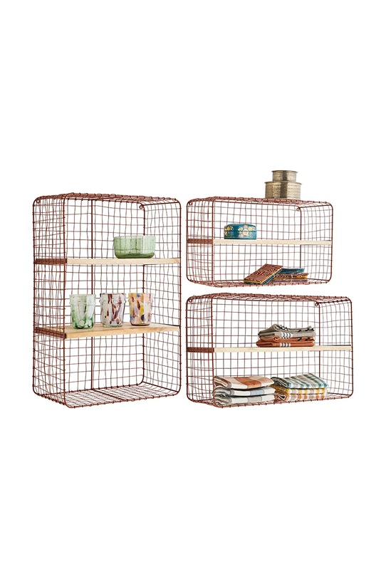 Madam Stoltz półka ścienna 3-pack 35870CPR czerwony AA00