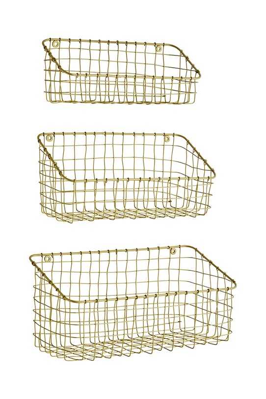 Madam Stoltz kosz ścienny do przechowywania 3-pack żółty 35874AB