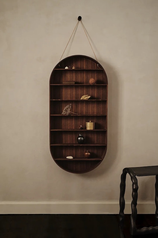 Zidna polica ferm LIVING Oval Dorm 1104270279 smeđa AA00