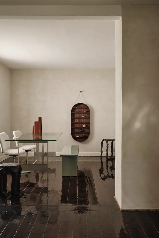 Salon i sypialnia ferm LIVING półka ścienna Oval Dorm 1104270279 brązowy