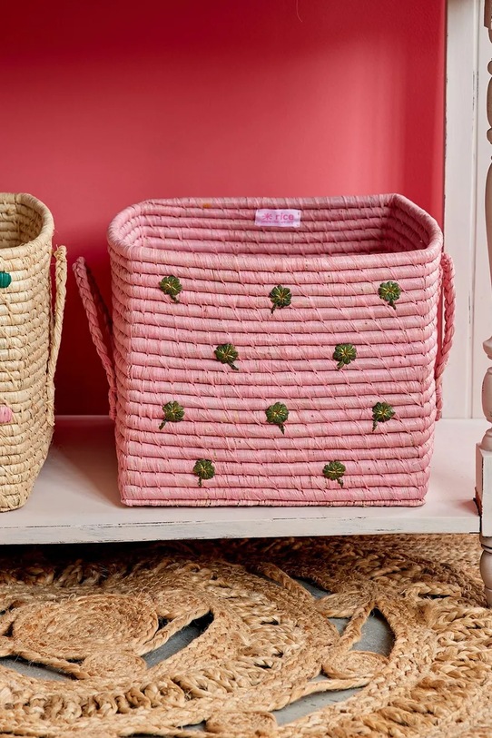 Rice cestino portaoggetti 25 x 30 x 30 cm BSRAT.30CLO rosa AA00
