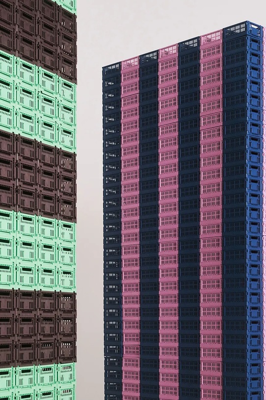 Nappali és hálószoba HAY tároló Colour Crate M / 14 x 26,5 x 34,5 cm AB634A602AG31 burgundia