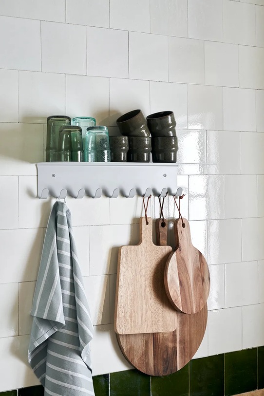 Salotto e camera House Doctor appendiabiti da parete con mensola HDBook 18 x 60 cm 208580007 grigio