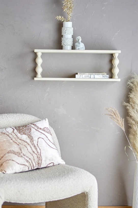 Living și dormitor Bloomingville raft de perete Salino 60 x 21,5 x 17 cm 82065154 alb