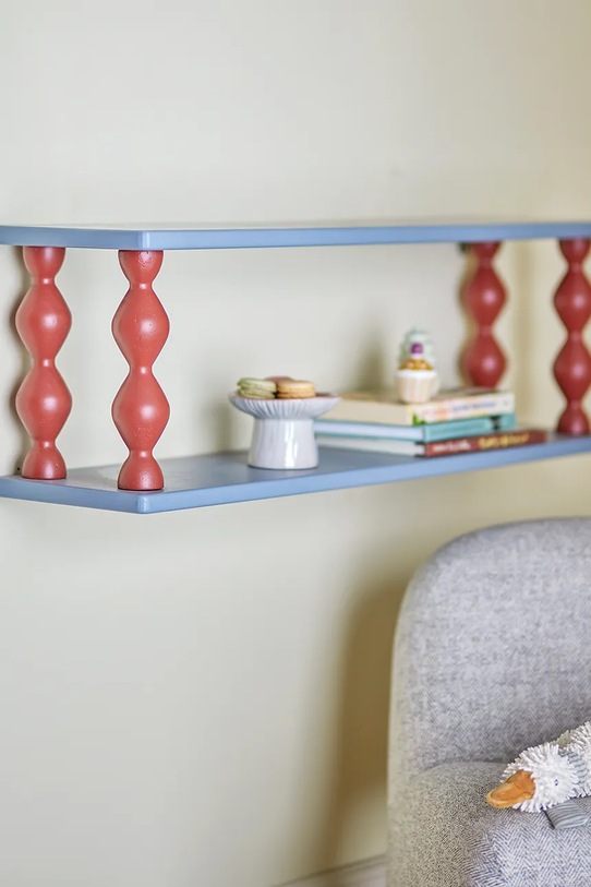 Bloomingville raft de perete Bibiola 80 x 26 x 20 cm 82062921 albastru