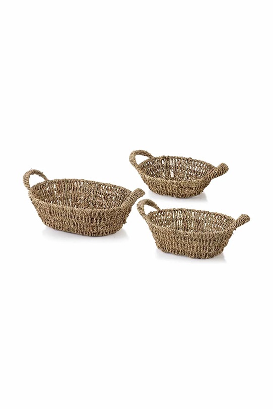 Affek Design zestaw koszy do przechowywania Amparo 30 x 23 x 9 / 27 x 20 x 8 / 24 x 17 x 7 cm 3-pack brązowy HIWB5905