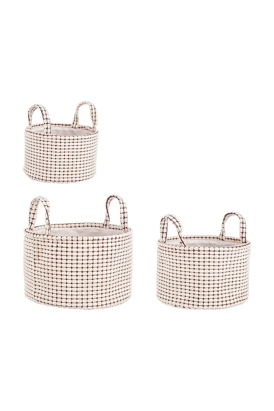 Bizzotto zestaw koszy do przechowywania Nicky 3-pack 219056 biały AA00