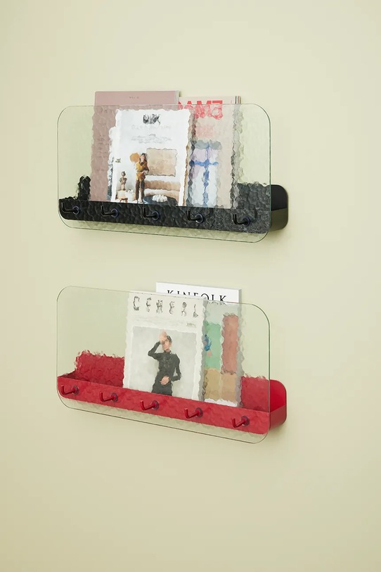 Hübsch półka ścienna Shack 60 x 13 x 30 cm bordowy 021604