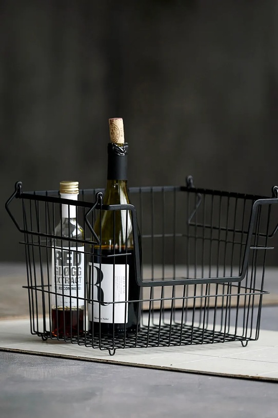 Salon i sypialnia House Doctor kosz dekoracyjny HDTaw 32 x 23,5 x 27 cm 208051001 czarny