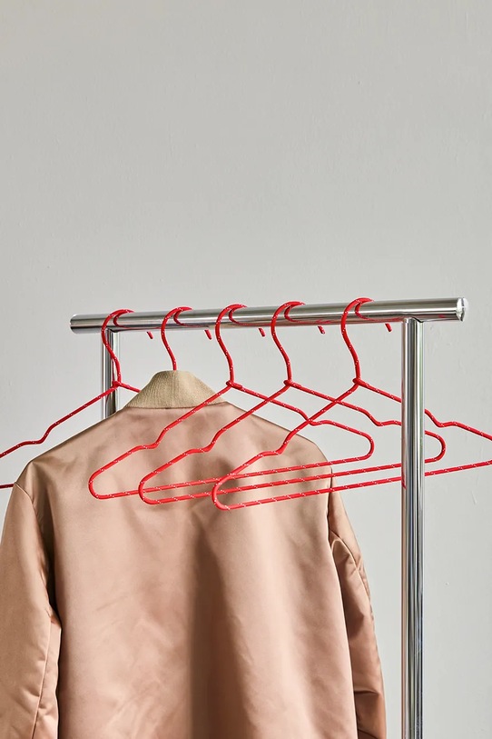 Salon i sypialnia House Doctor zestaw wieszaków na ubrania HDWire 40 x 20 cm 6-pack 900000974 czerwony
