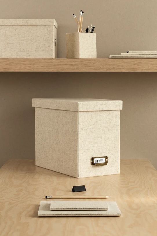Всекидневна и спалня Кутия за документи Bigso Box of Sweden Johan 18,5 x 35 x 27 cm 9441N6073.99 бежов