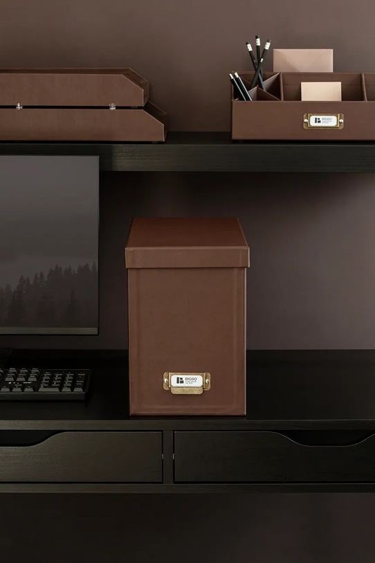 Bigso Box of Sweden pudełko na dokumenty Johan 18,5 x 35 x 27 cm brązowy 9441R3073.99