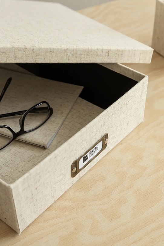 Bigso Box of Sweden pudełko do przechowywania Oskar A4 26 x 35 x 8,5 cm 9451N6072.99 beżowy