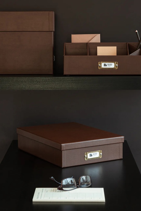 Salon i sypialnia Bigso Box of Sweden pudełko do przechowywania Oskar A4 26 x 35 x 8,5 cm 9451R3072.99 brązowy