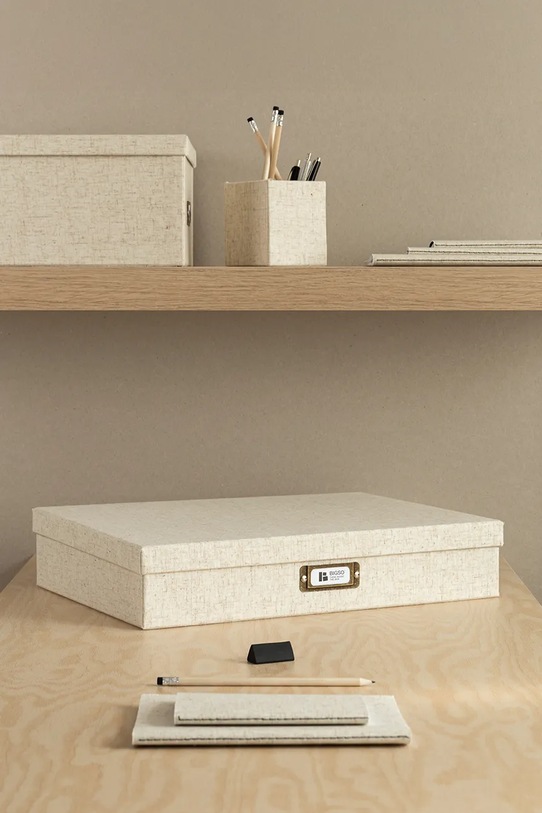 Bigso Box of Sweden pudełko do przechowywania Sverker A3 43,5 x 31 x 8,5 cm beżowy 9341N6072.99